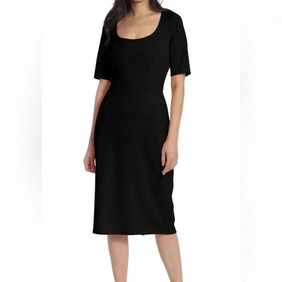 Maggy London Red Scoop Neck Sheath Dress NWOT - Picture 3 of 10